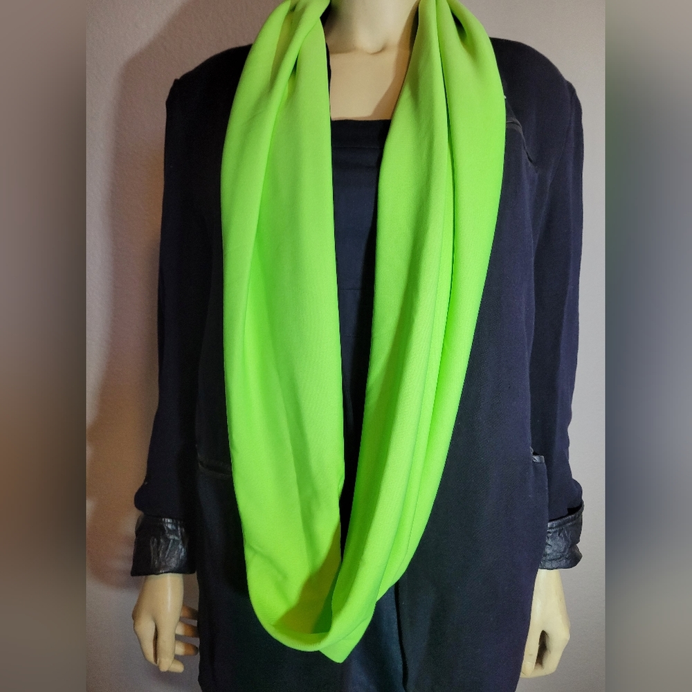 Lime green infinity stretchy scarf